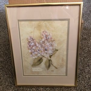 NWOT-Print of Lilacs-Gold Wall Frame-Perfect Cond.